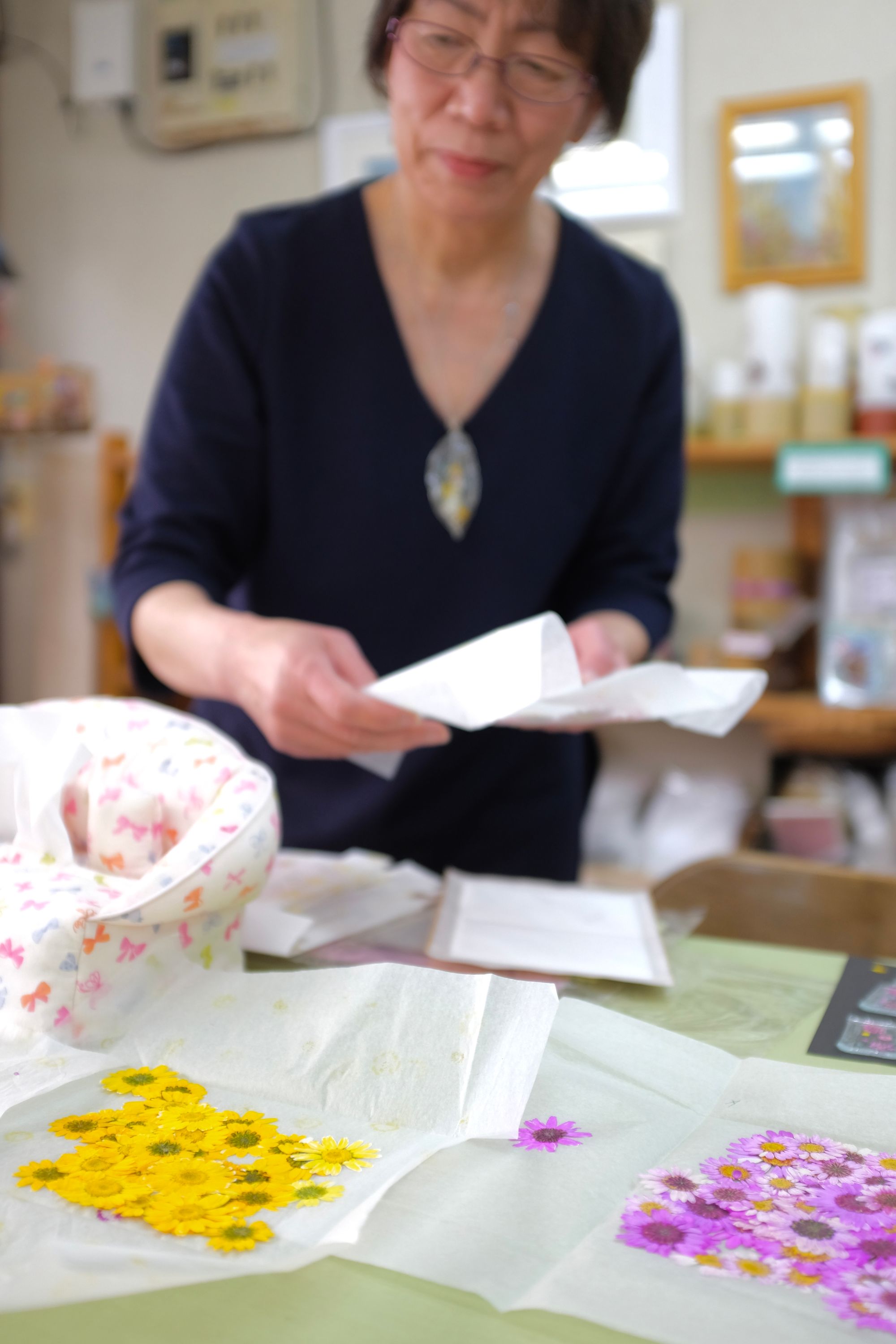 Yasumatsu Yuko in her shop in Taketa, Ōita. Photo: Peter Orosz
